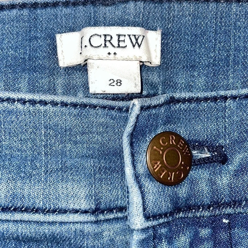 J Crew soft Denim Jeans Distressed ripped  High waist Size 28
